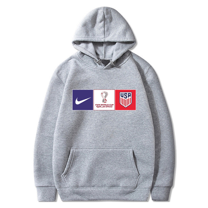 Men's Grey American World Cup Soccer Hoodie